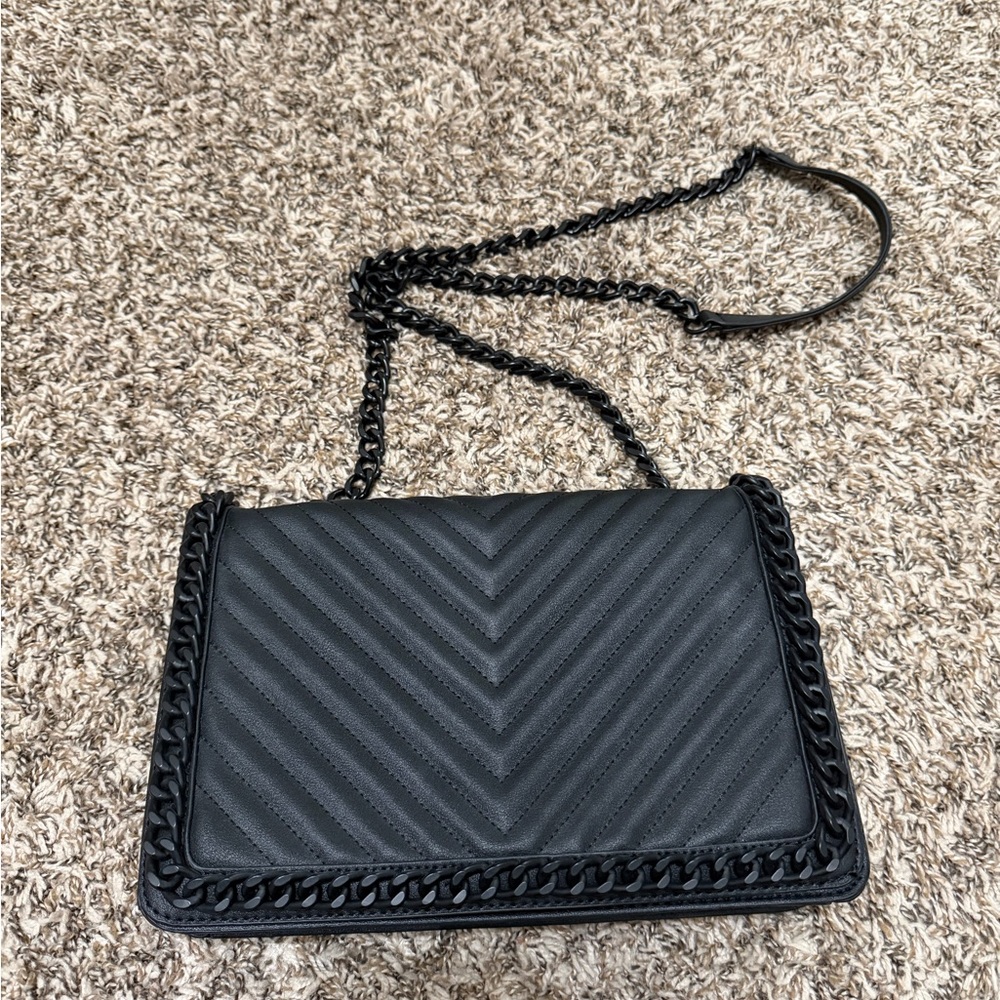 Aldo Chic Black Chevron Crossbody Bag